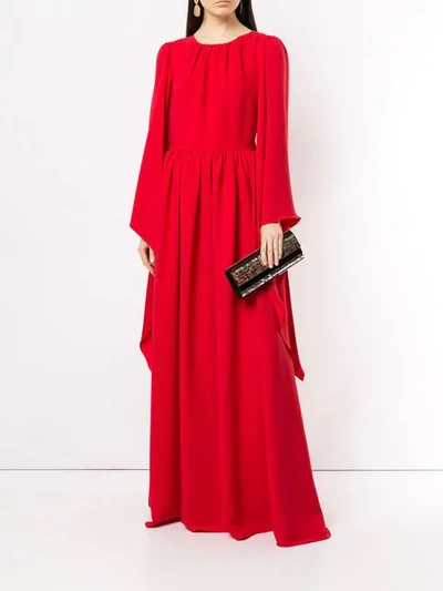 Shop Ingie Paris Draped Caftan Maxi Dress In Red