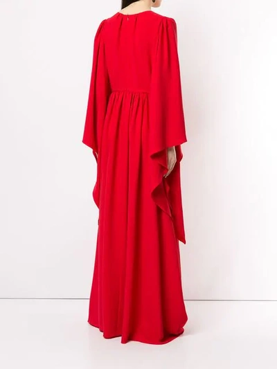 Shop Ingie Paris Draped Caftan Maxi Dress In Red