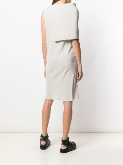 Shop Rick Owens Asymmetric Midi Dress In Neutrals