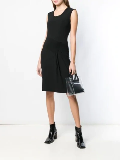 Shop Helmut Lang Pleated Midi Dress In Black