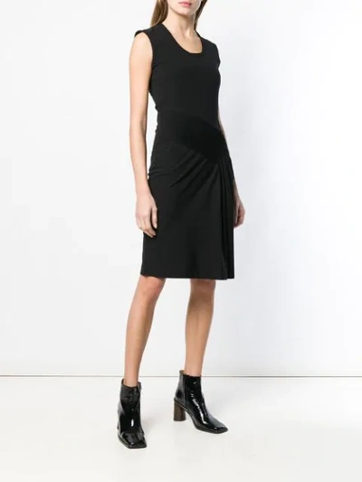 Shop Helmut Lang Pleated Midi Dress In Black