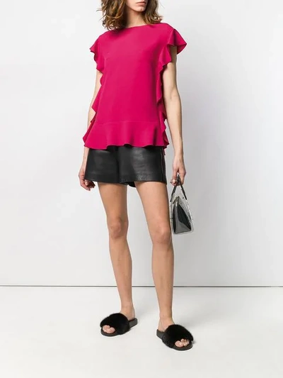 Shop Red Valentino Ruffle Detail Top In Pink