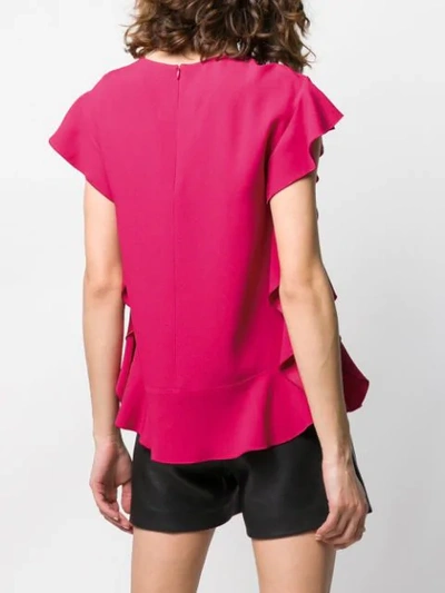 Shop Red Valentino Ruffle Detail Top In Pink