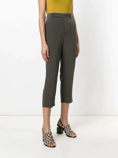 Shop Rick Owens Easy Astaire Trousers In Green