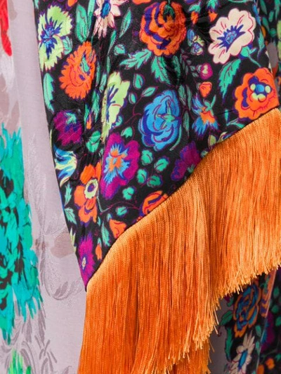 Etro Floral Print Poncho In Yellow