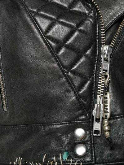 Shop Sword 6.6.44 Cropped Biker Jacket In Black
