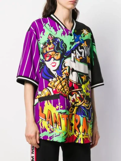 Shop Dolce & Gabbana Comic Print Short-sleeve Shirt In Purple