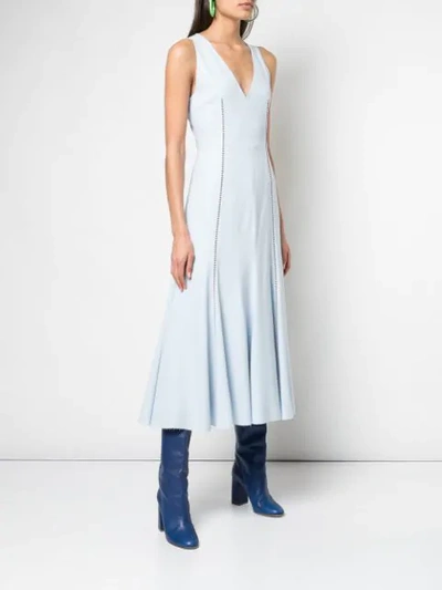 Shop Gabriela Hearst Heart Print Midi Dress In Blue