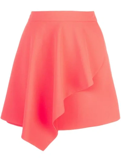 Shop Alice And Olivia Nicky Draped Mini Skirt In Orange