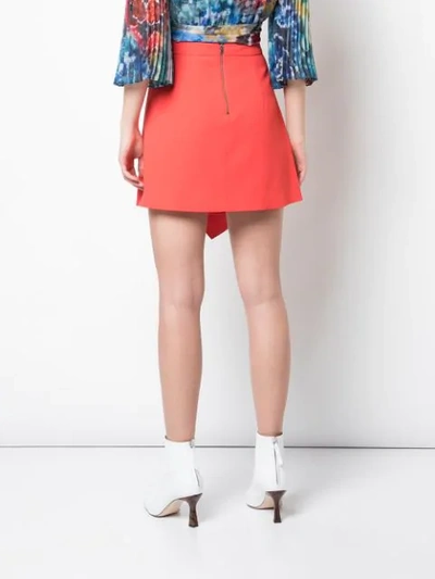 Shop Alice And Olivia Nicky Draped Mini Skirt In Orange