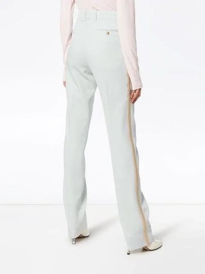 Calvin Klein 205w39nyc Straight Leg Wool Trousers With Tuxedo Stripe In Blue