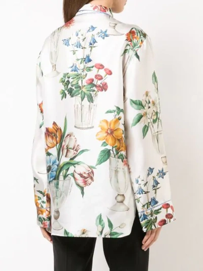 Shop Dolce & Gabbana Floral Vase Print Blouse - White