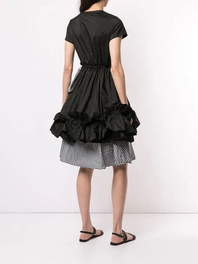 Shop Dice Kayek Layered Checked Ruffle Dress In Black