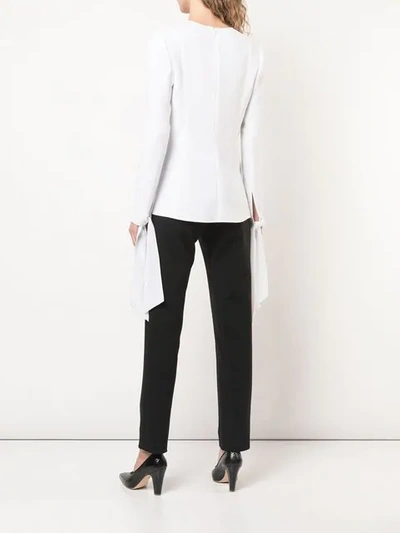 Shop Carolina Herrera Tie-cuff Blouse In White