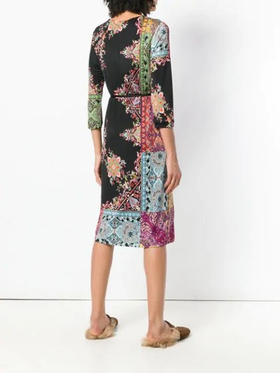 Shop Etro Paisley Border Midi Dress In Black