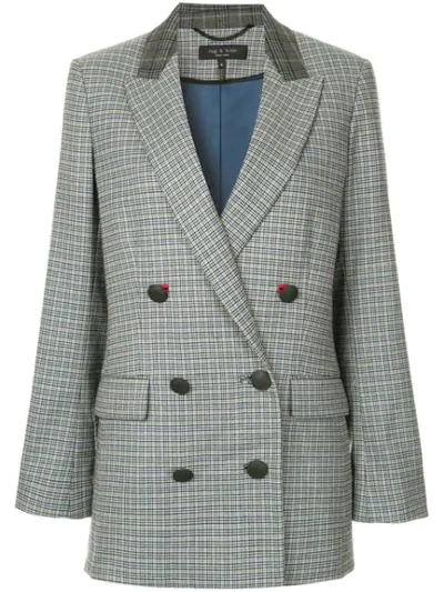 Shop Rag & Bone Ellie Checked Blazer In Grey