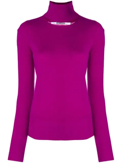 Shop Chalayan Split Neck Sweater In Pink