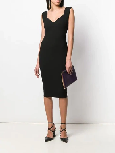 Shop Victoria Beckham Fitted Sleeveless Dress In Black