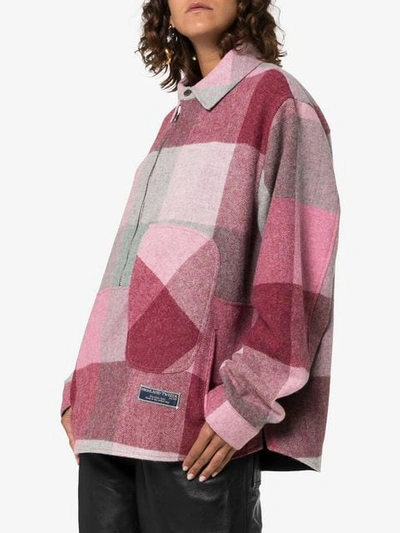 Shop We11 Done Check Print Zipped Shirt In Pink