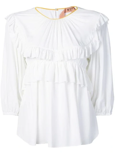 Shop N°21 Frill-trim Blouse In White