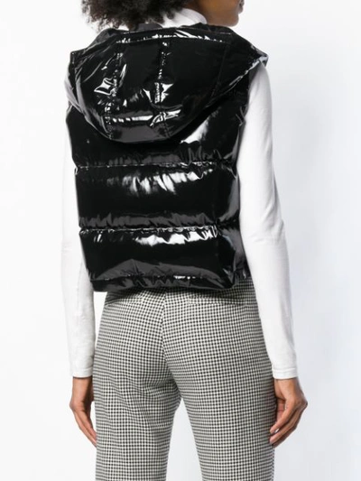 Shop Theory Vinyl-like Padded Gilet - Black