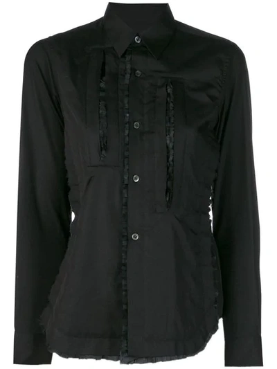 Shop Comme Des Garçons Ruffle Trim Shirt In Black