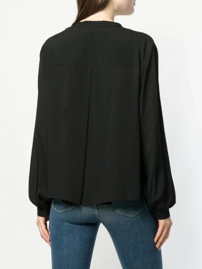 Shop Pinko Lace Detail Blouse In Black