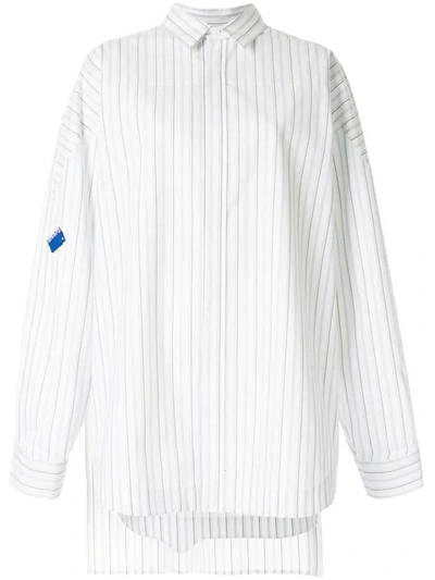 Shop Ader Error Stripe Oversized Shirt - White
