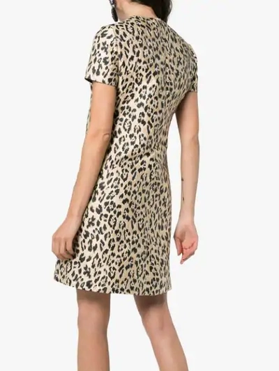 Shop Valentino Leopard Print Mini Dress In Brown