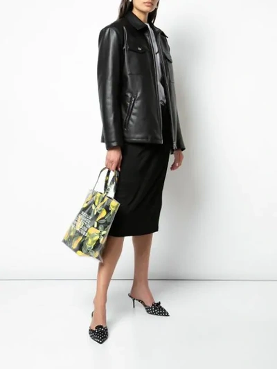 Shop Opening Ceremony Belted Faux Leather Jacket In 1 Black