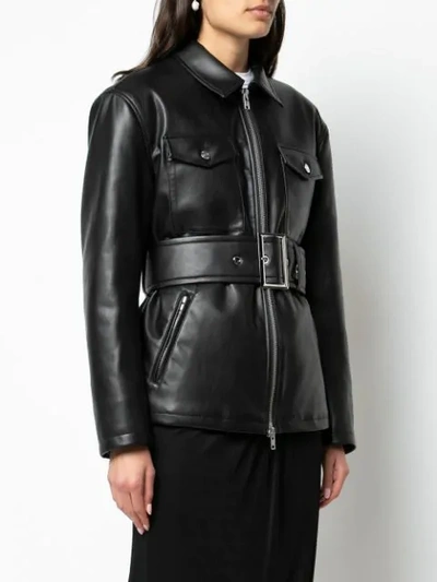 Shop Opening Ceremony Belted Faux Leather Jacket In 1 Black