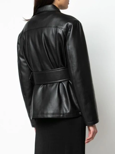 Shop Opening Ceremony Belted Faux Leather Jacket In 1 Black