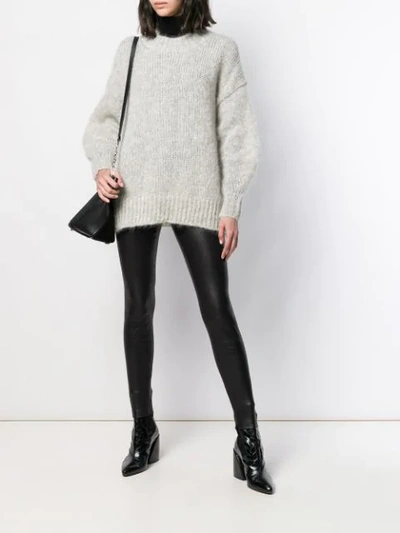 Shop Isabel Marant Oversize Knitted Sweater In Grey