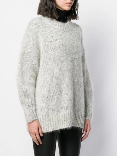 Shop Isabel Marant Oversize Knitted Sweater In Grey