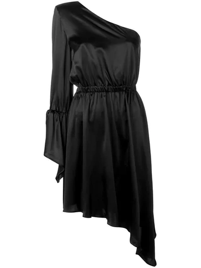 Shop Federica Tosi One Shoulder Cocktail Dress In Black