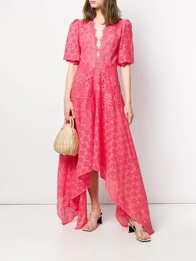 Shop Costarellos Macrame Dress In Pink