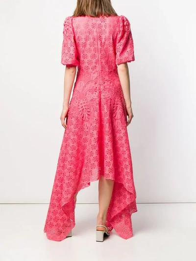 Shop Costarellos Macrame Dress In Pink