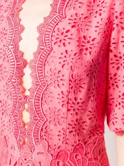 Shop Costarellos Macrame Dress In Pink
