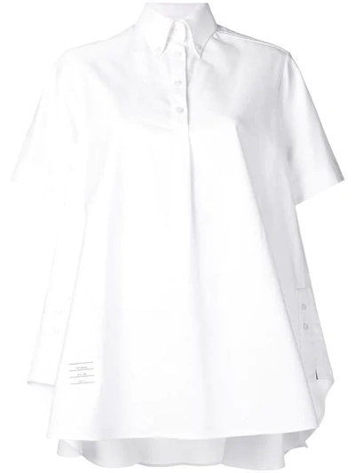 Shop Thom Browne Short-sleeve Oxford Shirt Dress In White