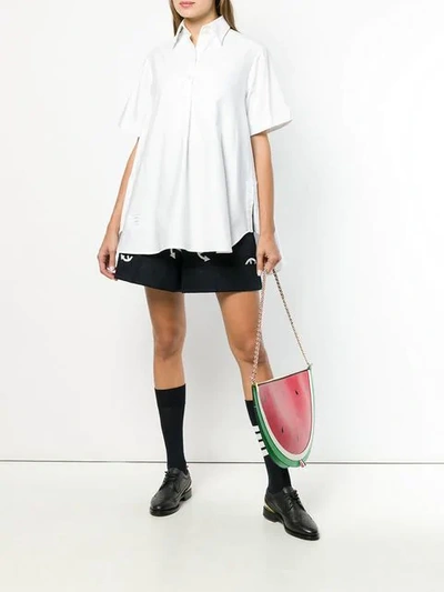 Shop Thom Browne Short-sleeve Oxford Shirt Dress In White