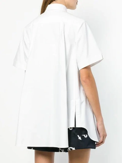 Shop Thom Browne Short-sleeve Oxford Shirt Dress In White