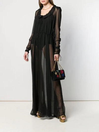 Saint Laurent Sheer Maxi Dress In Black