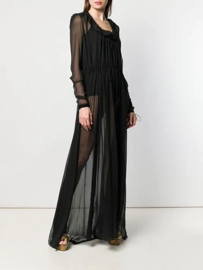 Saint Laurent Sheer Maxi Dress In Black