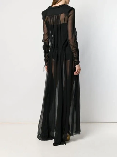 Shop Saint Laurent Sheer Maxi Dress In Black
