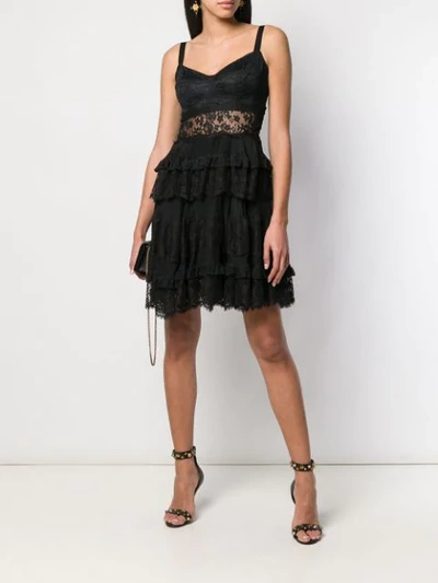 Shop Dolce & Gabbana Lace-styled Dress In Black