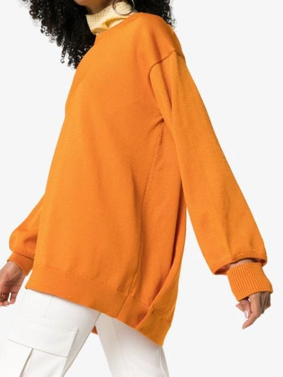 Shop Tibi Oversized Knitted Jumper In Orange
