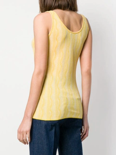 Shop Etro Wave Pattern Vest Top In Yellow