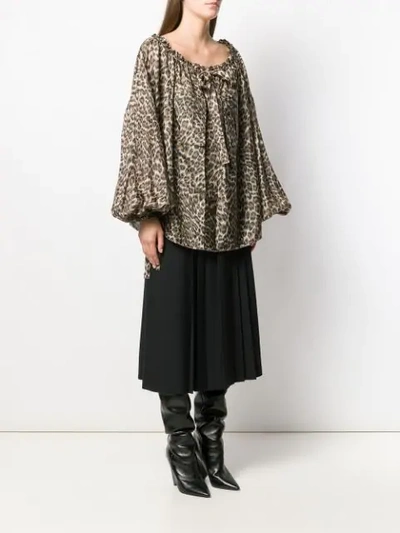 ZIMMERMANN SURAYA LEOPARD PRINT BLOUSE - 棕色