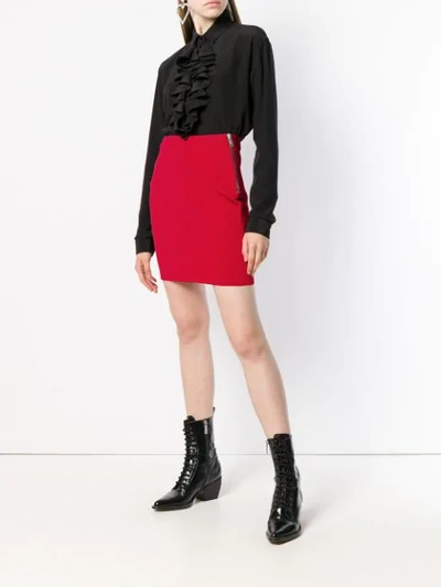 Shop Givenchy Fitted Skirt In Red