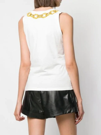 Shop Moschino Chain-necklace Vest Top In White